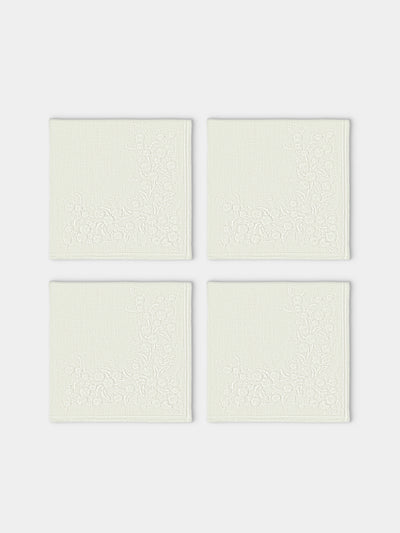 Borgo delle Tovaglie - Venaria Embroidered Linen Napkins (Set of 4) - Ivory - ABASK - 