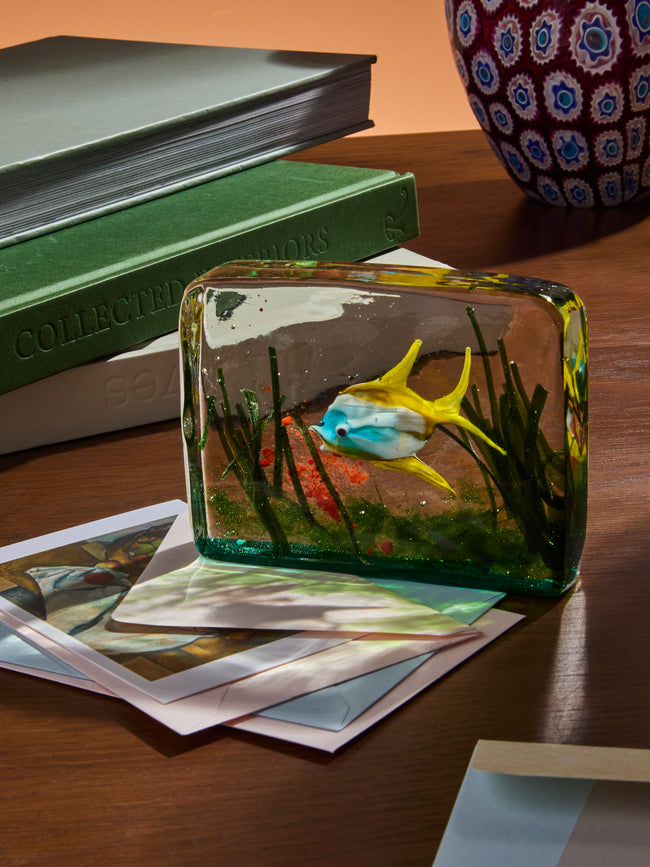 Antique and Vintage - Mid-Century Gino Cenedese Barbini Fish Glass Paperweight - Multiple - ABASK