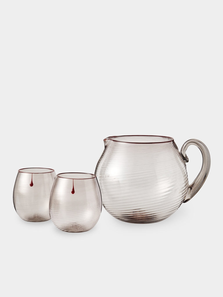 Giberto - Teardrop Hand-Blown Murano Glass Collection - Gray - ABASK - 