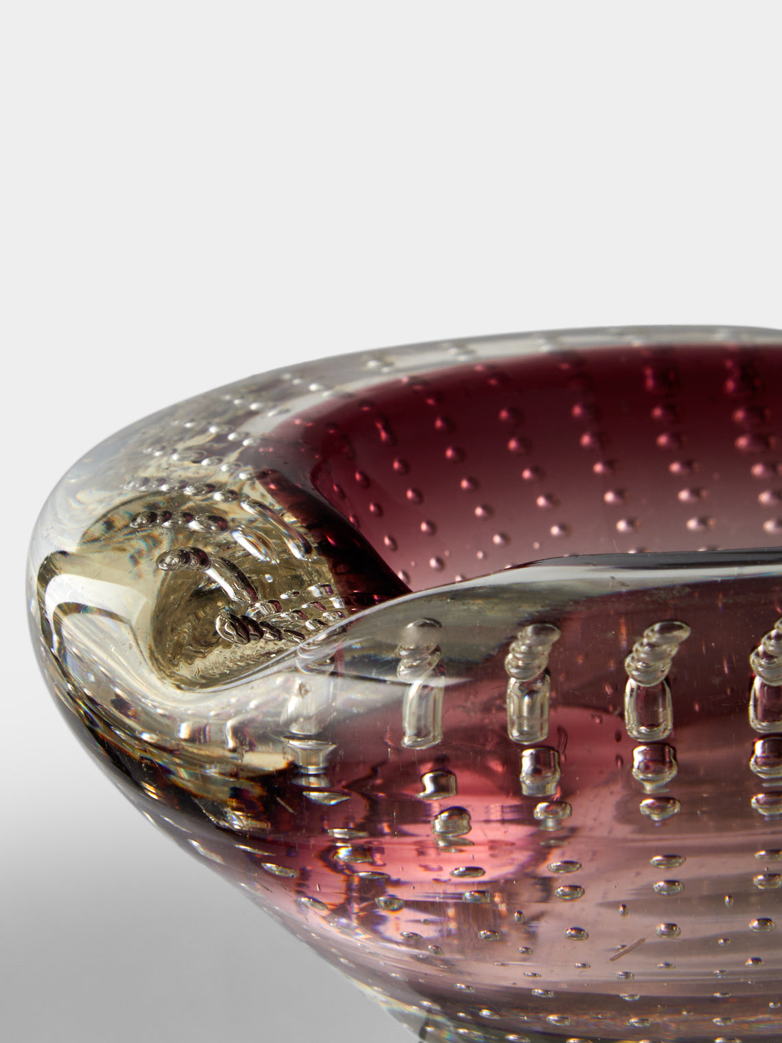 Antique and Vintage - Mid-Century Czech Glass Ashtray - Red - ABASK