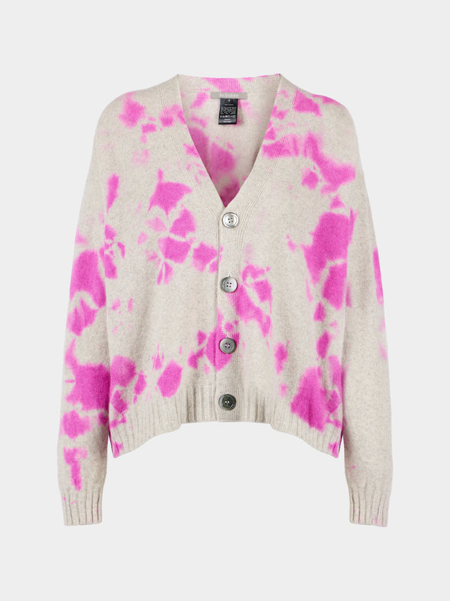 Suzusan - Madara Shibori Cashmere Seamless Short Cardigan | Size: S - Pink - ABASK - 
