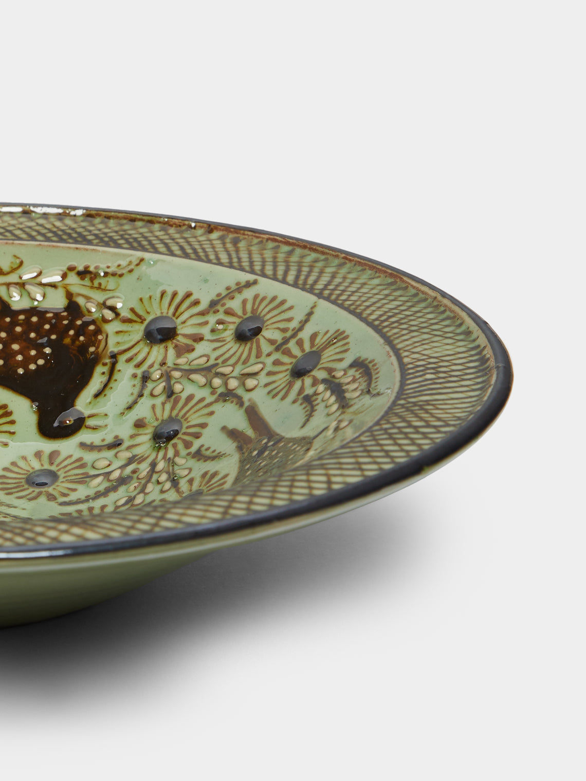 Poterie d’Évires - Birds Hand-Painted Ceramic Large Serving Bowl -  - ABASK