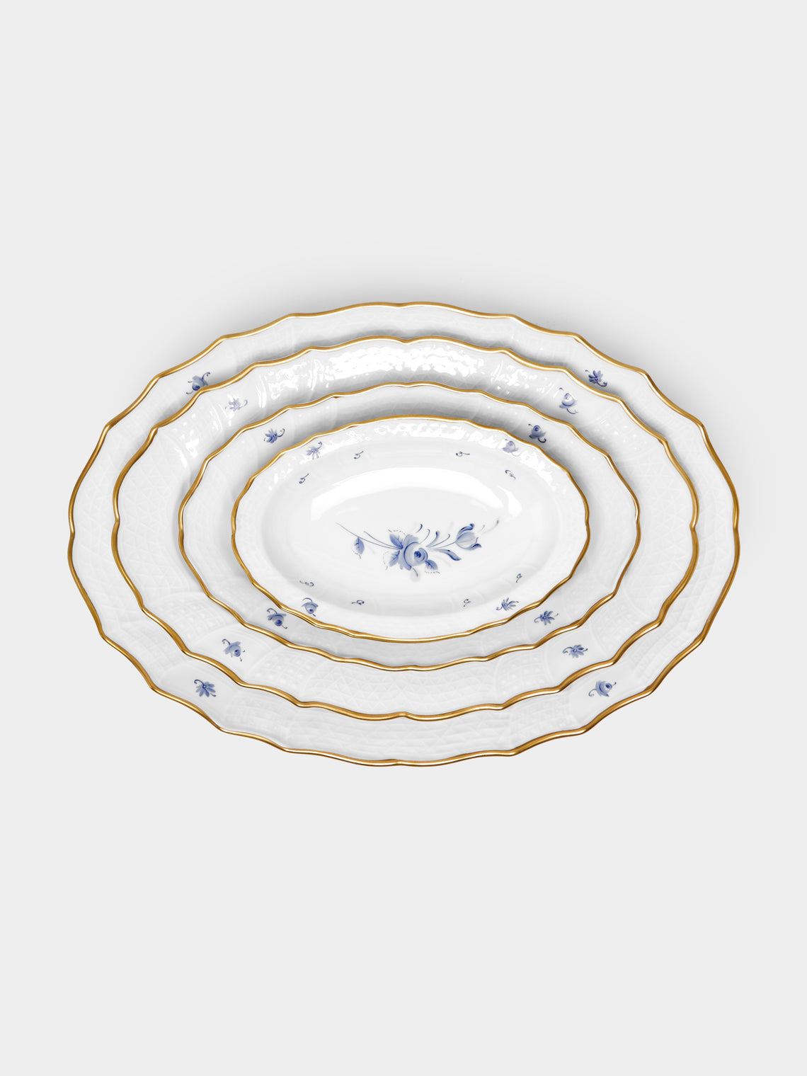 Antique and Vintage - 1960s Lorenz Hutschenreuther Hand-Painted Porcelain Serving Platters (Set of 5) -  - ABASK - 