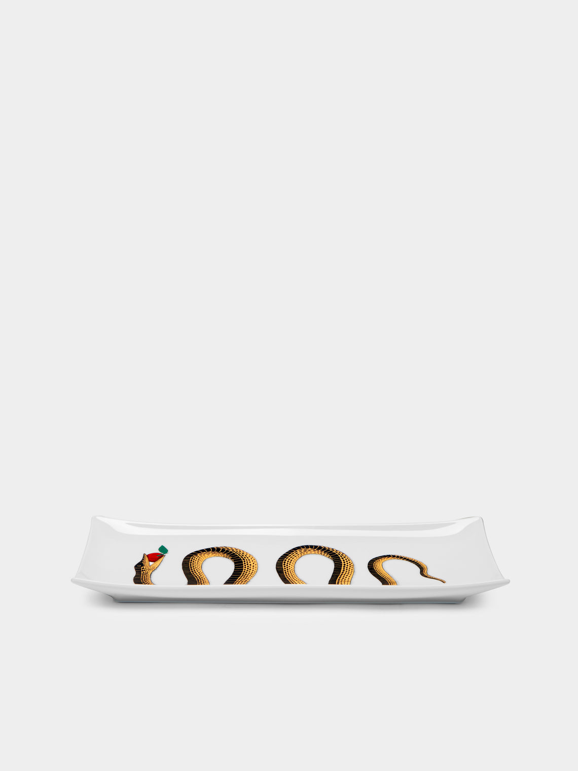 Fornasetti - Serpente Hand-Painted Porcelain Rectangular Tray -  - ABASK