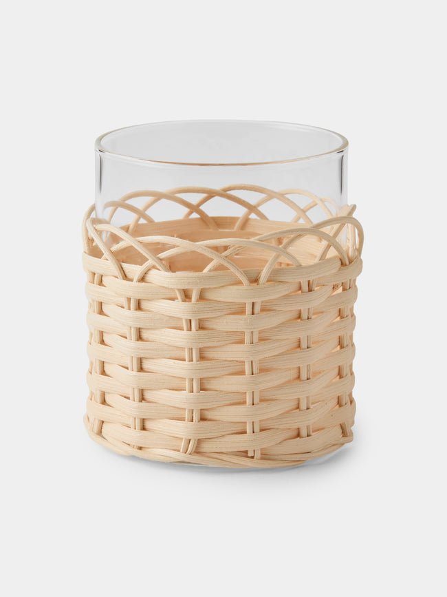 Pigment France - Wideville Rattan Table Candle Holder - Cream - ABASK - 