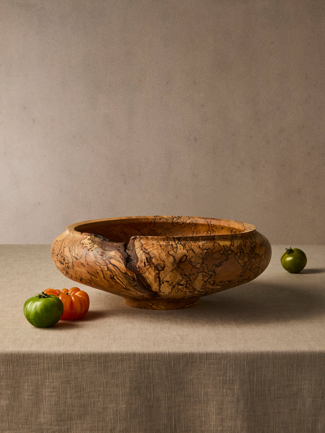 Iida Woodturning - Hand-Turned Oil-Finish Spalted Maple Bowl - Brown - ABASK