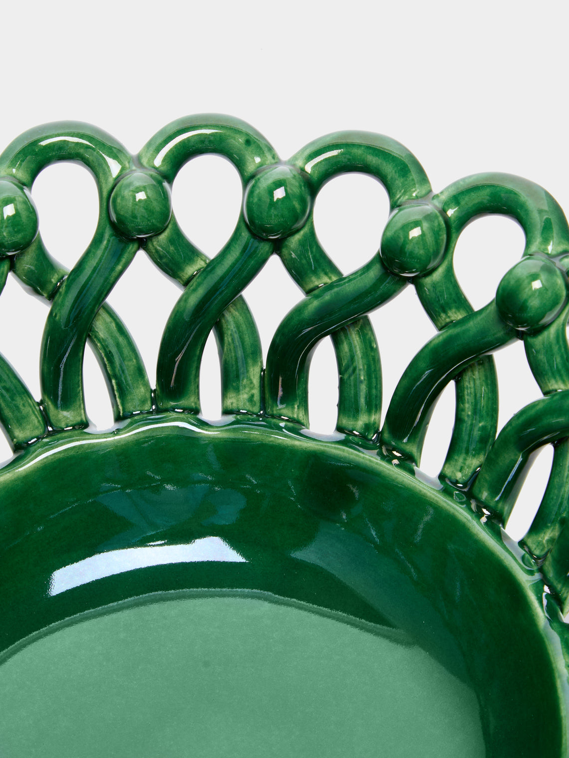 Maison Pichon Uzès - Hand-Glazed Ceramic Braided Bread Basket -  - ABASK