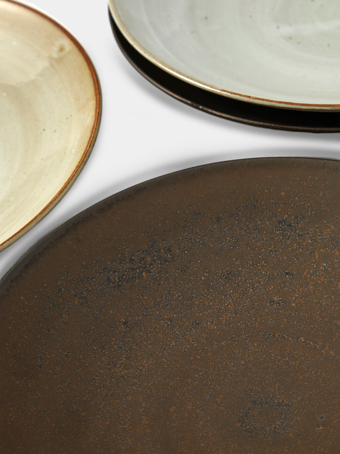 Shin Kibok - Concave Ceramic Plates (Set of 4) - Beige - ABASK