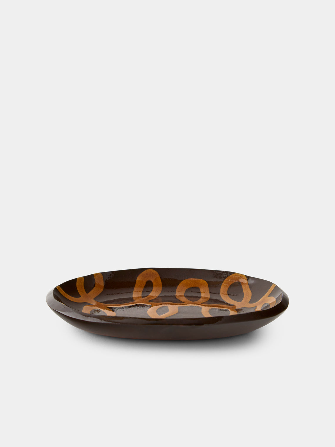Aono Pottery - Slipware Oval Dish - Brown - ABASK