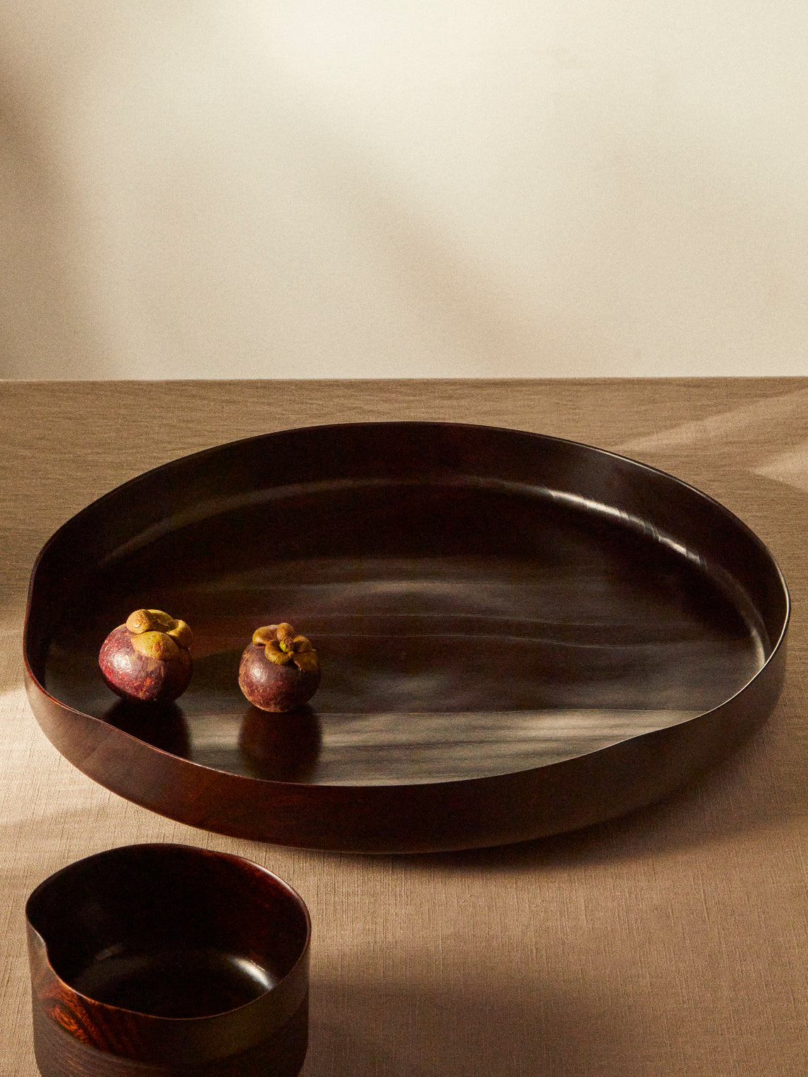 Suk Keun Kang - Hamji Ottchil Wood Low Bowl - Brown - ABASK