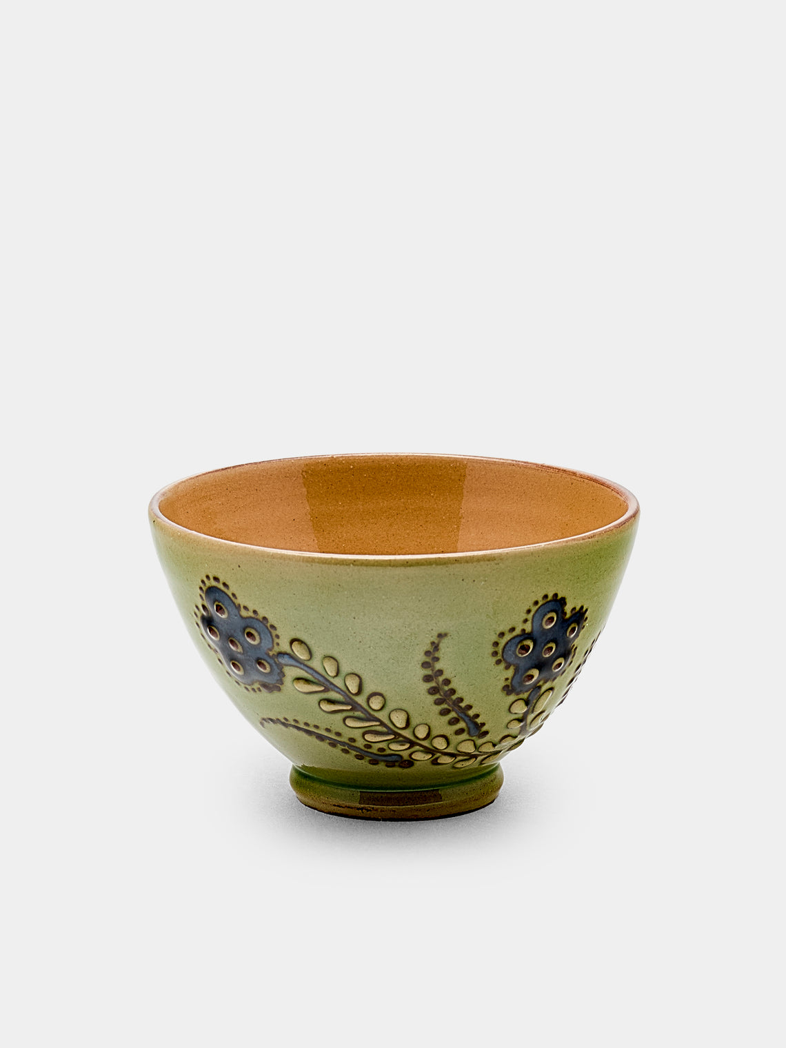 Poterie d’Évires - Flowers Hand-Painted Ceramic Petit Bowls (Set of 6) - Green - ABASK