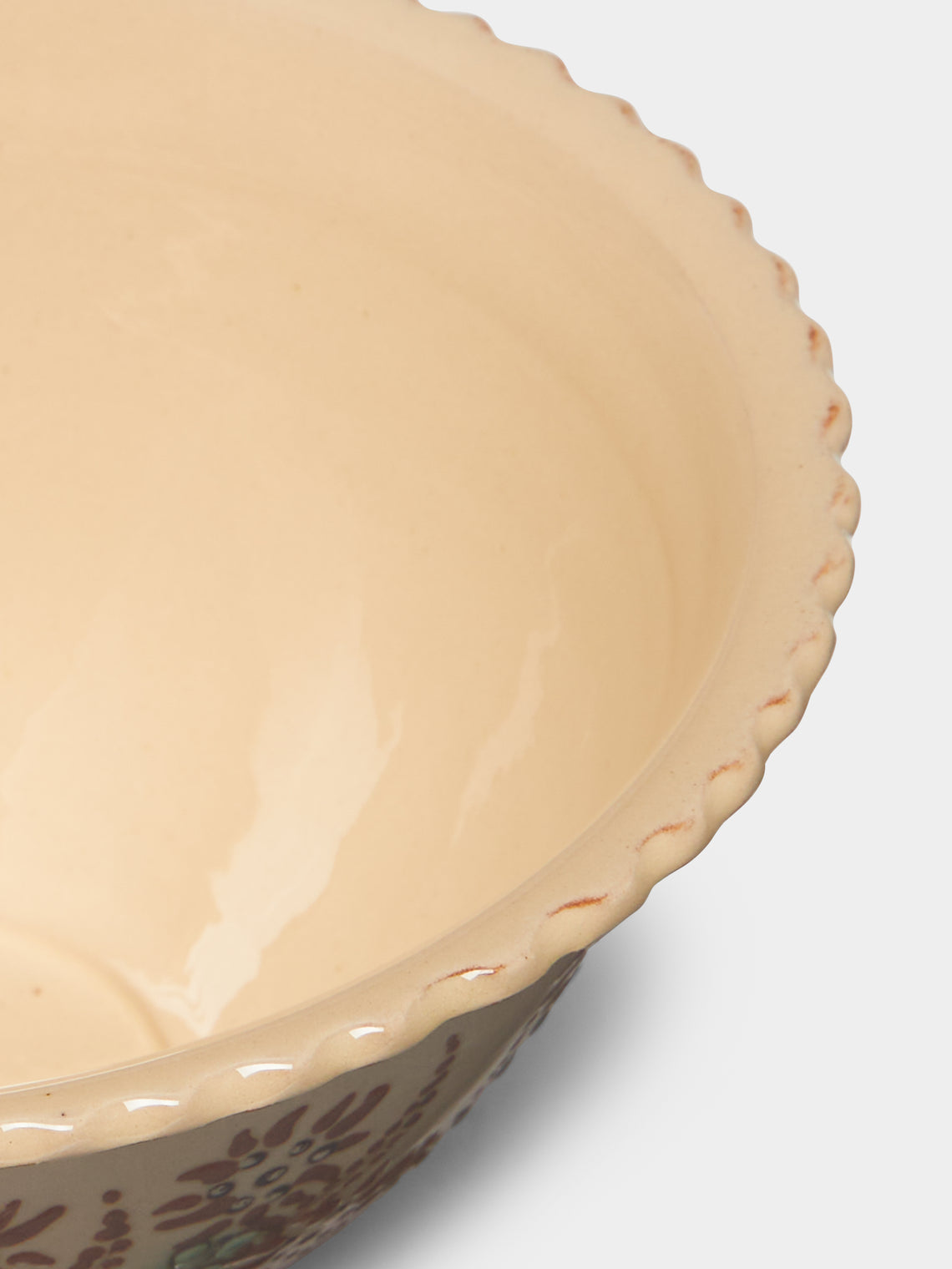 Poterie d’Évires - Flowers Hand-Painted Ceramic Fluted Bowl -  - ABASK