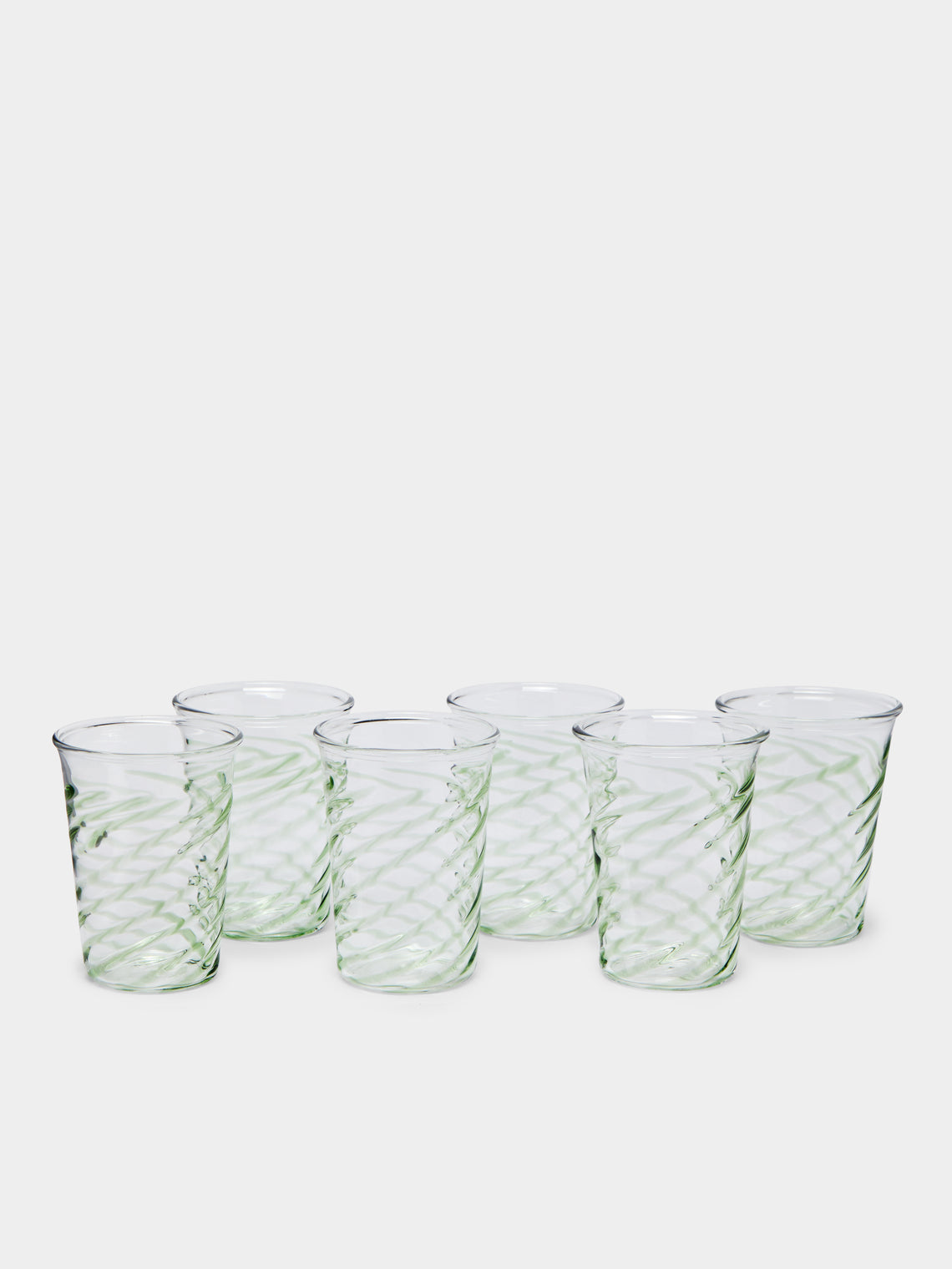 Anut - Swirl Hand-Blown Glass Tumblers (Set of 6) -  - ABASK