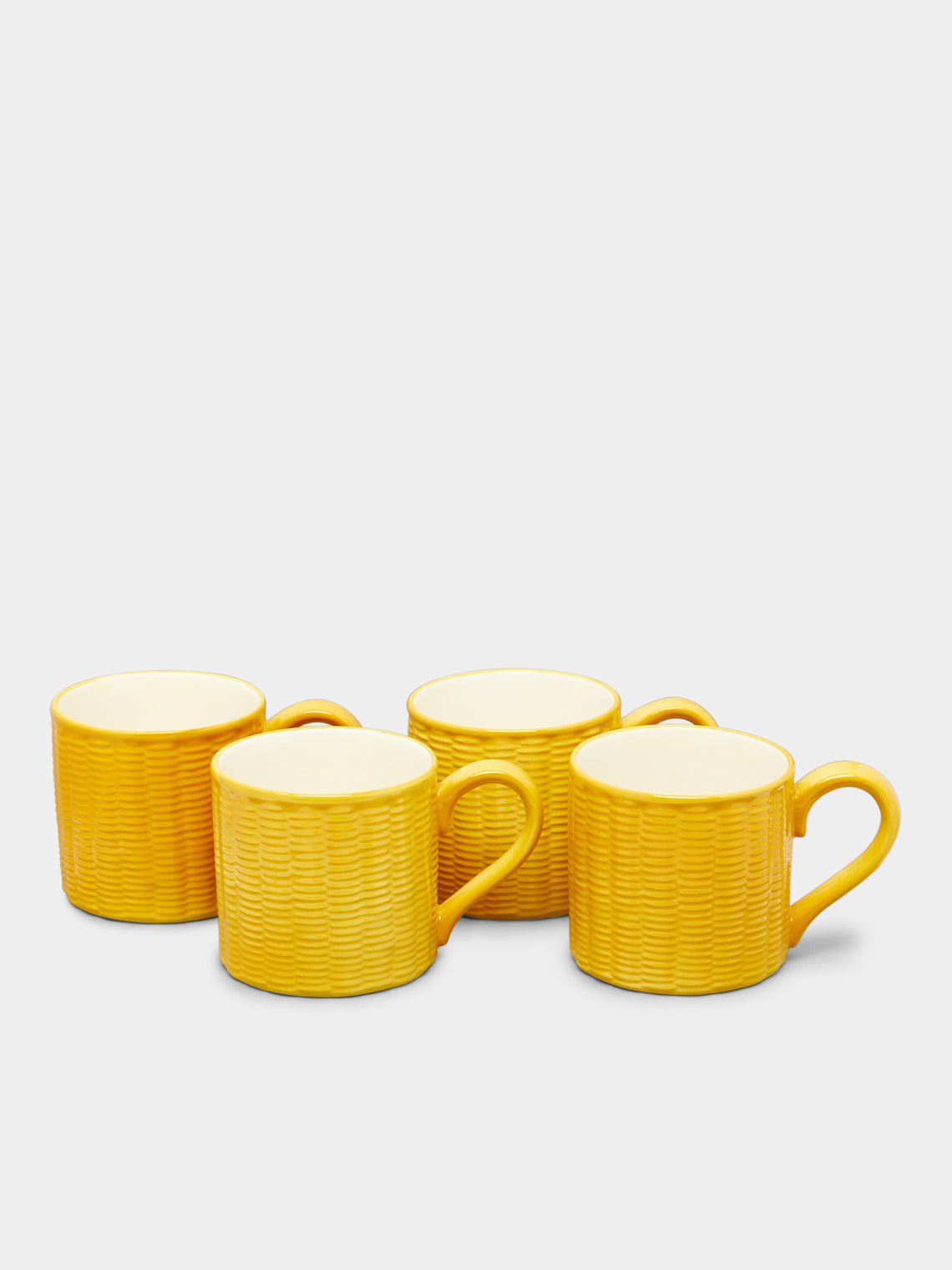 Este Ceramiche - Wicker Hand-Painted Ceramic Mugs (Set of 4) -  - ABASK