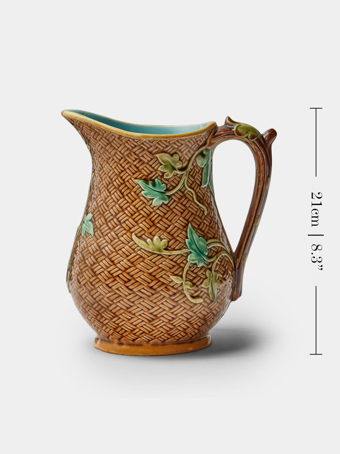 Antique and Vintage - 1900s Majolica Ceramic Jug - Brown - ABASK