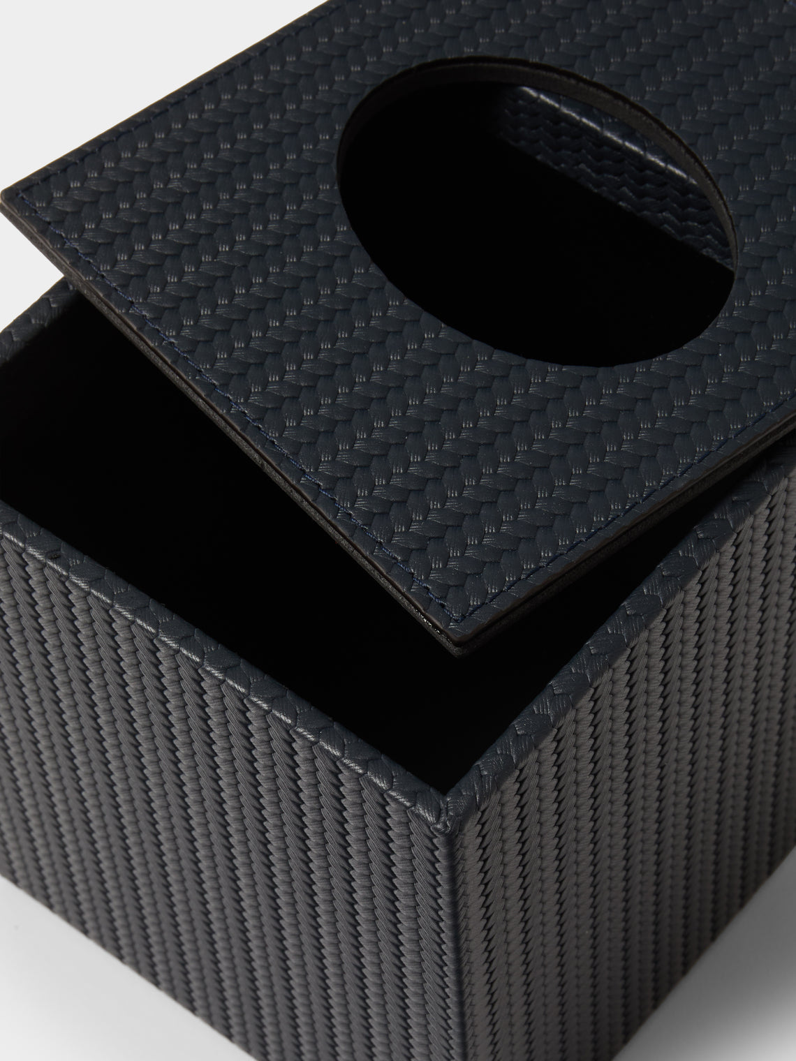 Pinetti - Leather Magnetic Tissue Box - Navy - ABASK