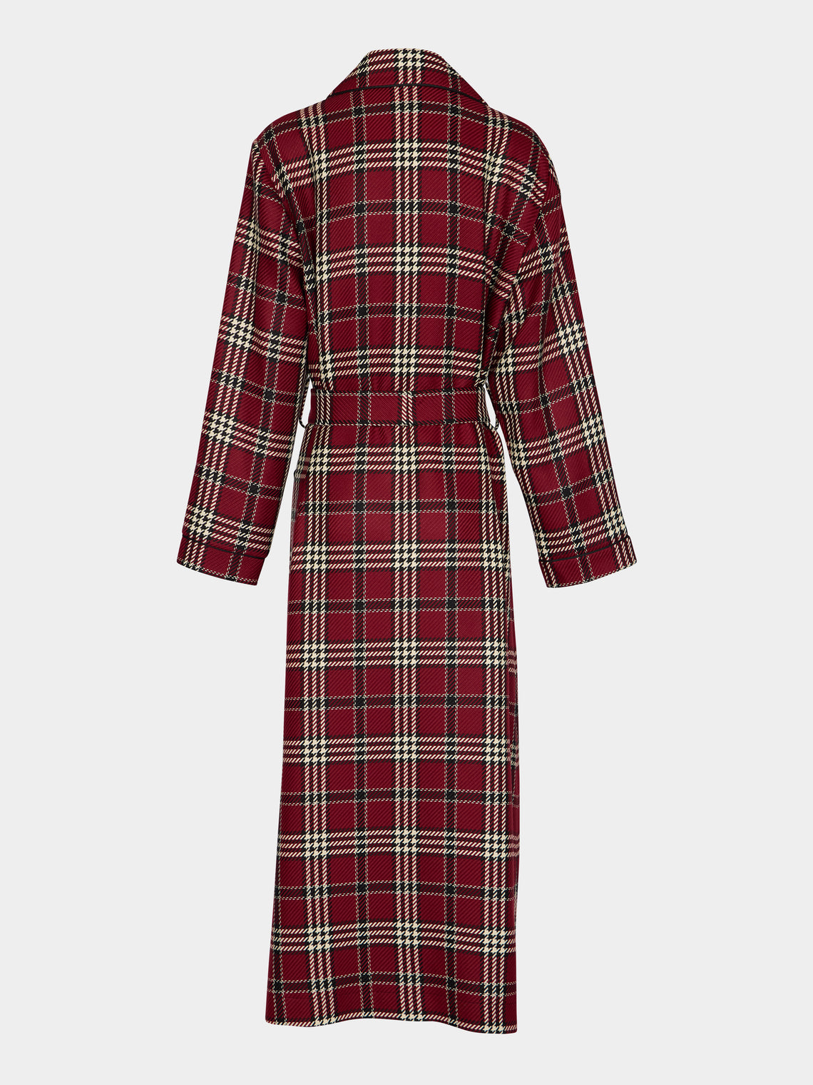 Emilia Wickstead - Women's Wool Check Robe | Size: S - Burgundy - ABASK