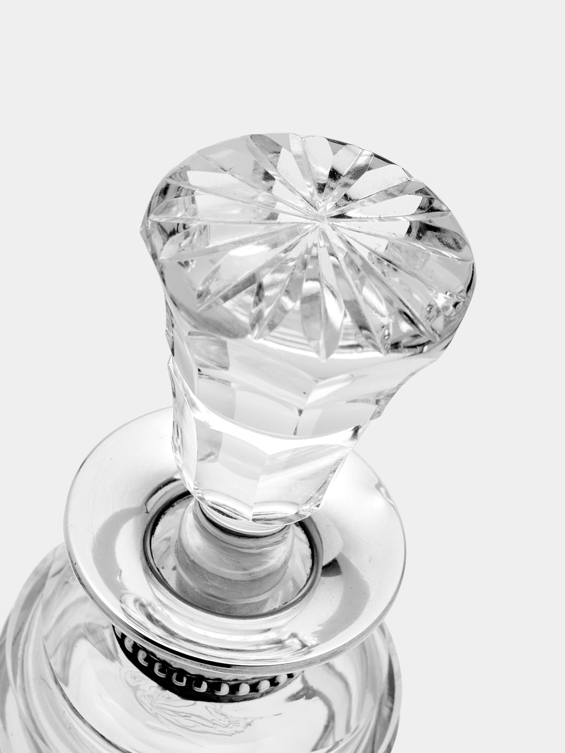 Antique and Vintage - 1830s Sterling Silver and Crystal Decanter - Clear - ABASK