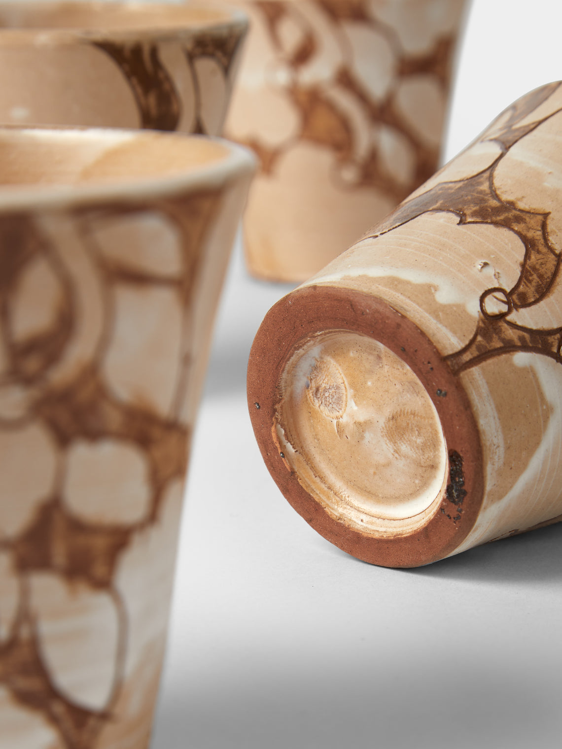 Anut Cairo - Cotton Flower Hand-Painted Ceramic Espresso Cups (Set of 4) -  - ABASK