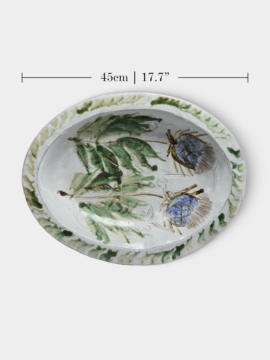 Antique and Vintage - 1950s Albert Thiry Ceramic Platter - White - ABASK