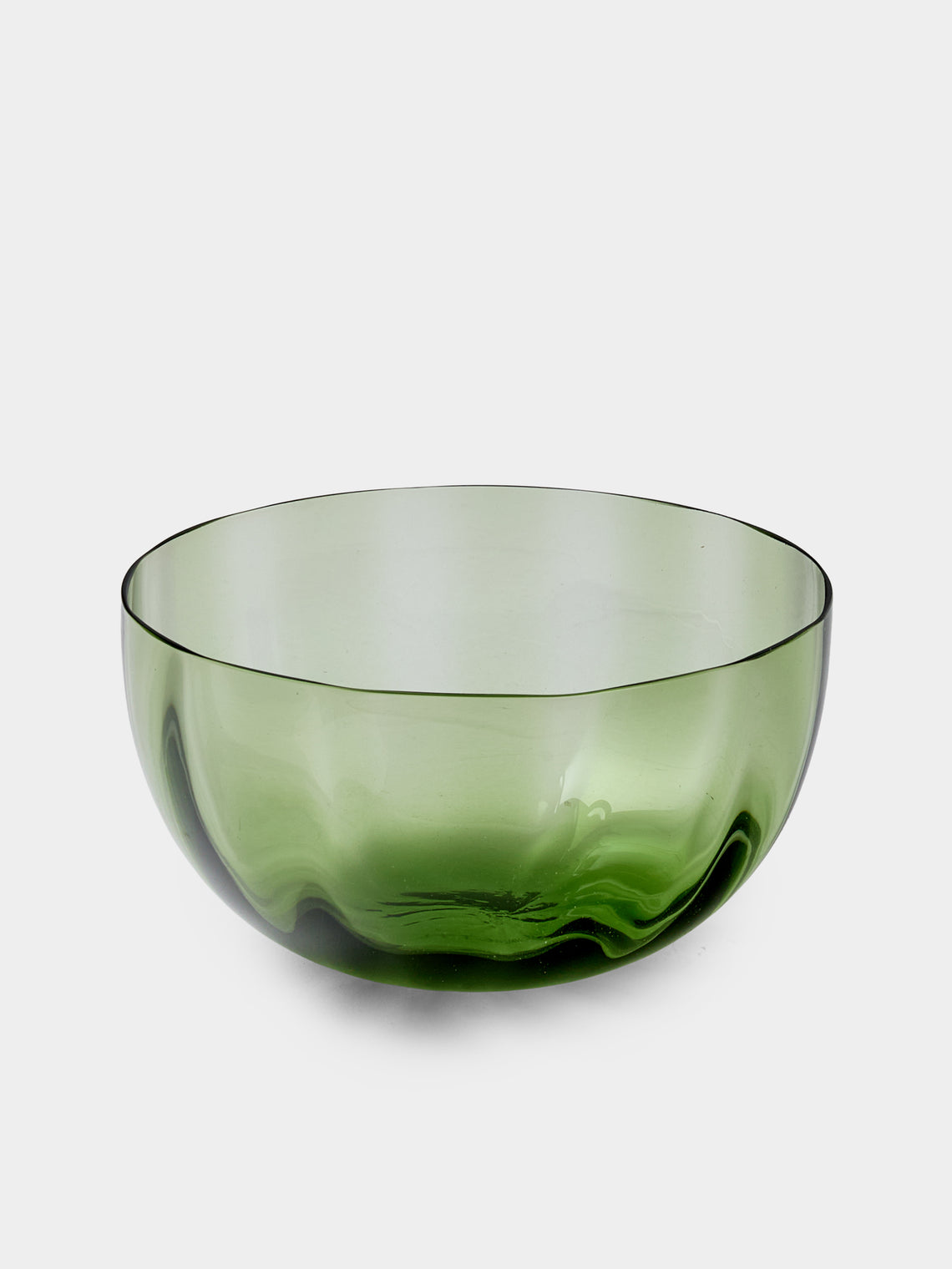 NasonMoretti - | Set of 6 | Idra Hand-Blown Murano Glass Dessert Bowls - Green - ABASK