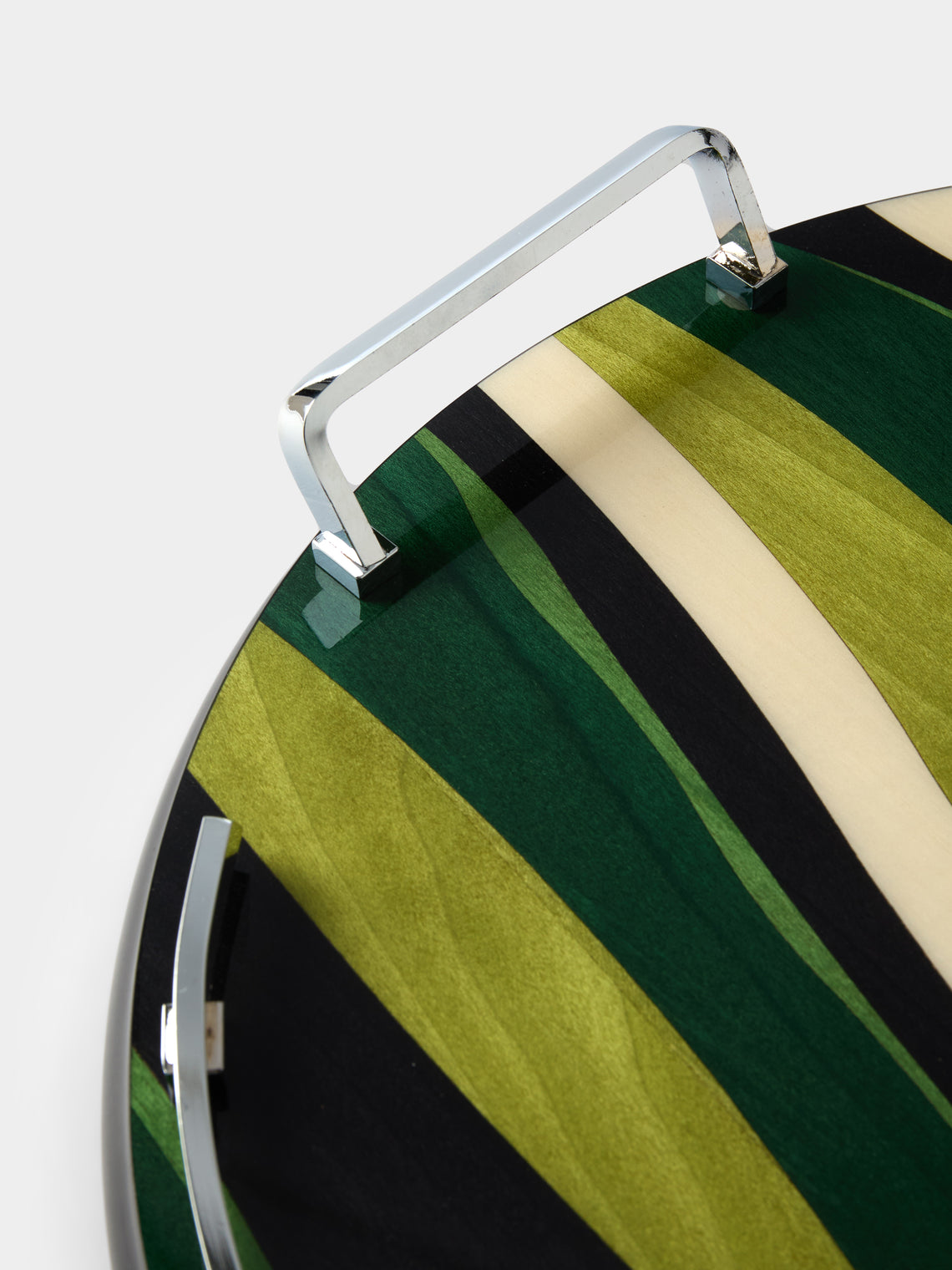 Mastellone Giuseppe - Wood Inlay Tray (12.5in/32cm) - Green - ABASK