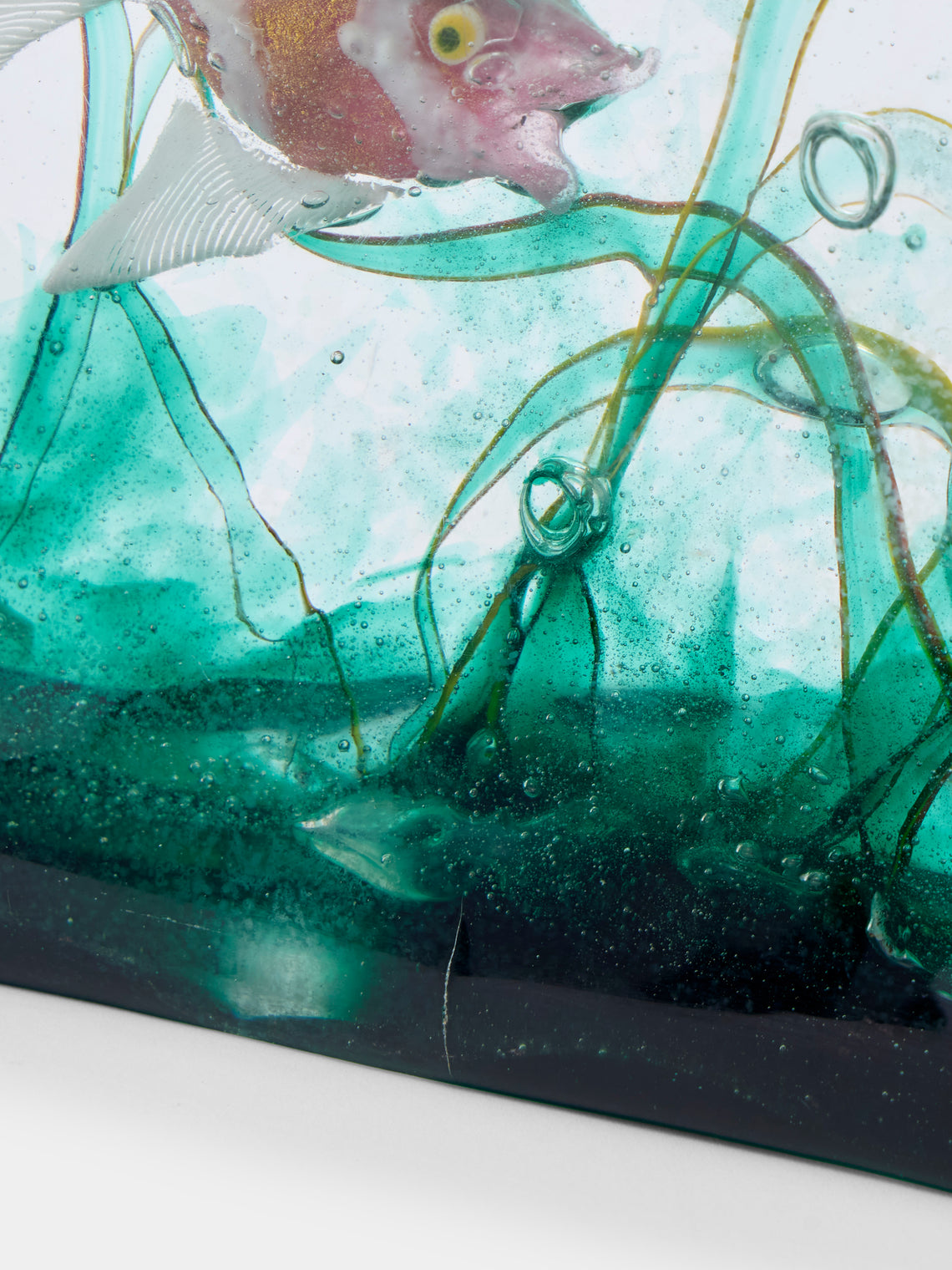 Antique and Vintage - 1970 Gino Cenedese Glass Aquarium Sculpture - Clear - ABASK