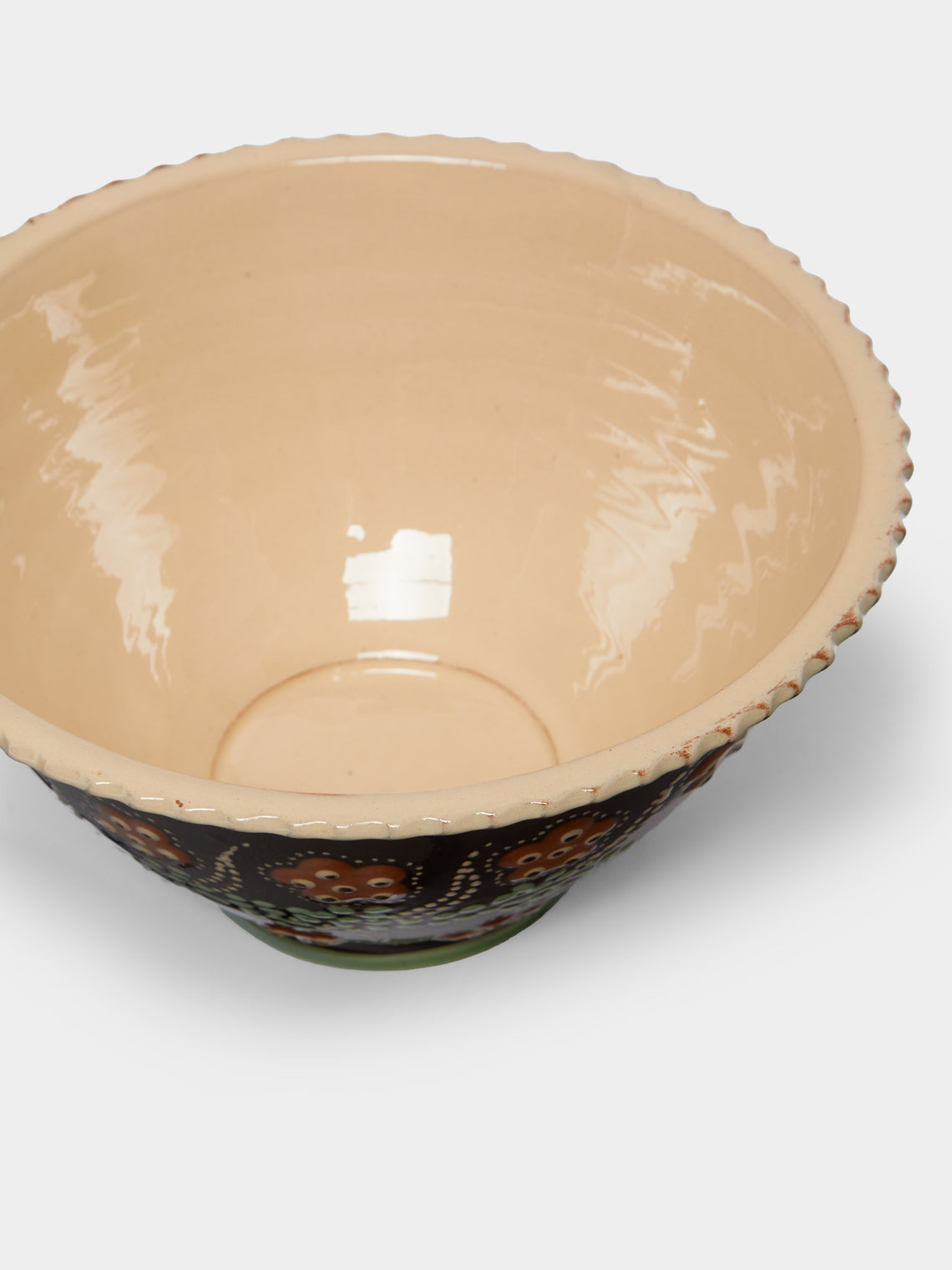 Poterie d’Évires - Flowers Hand-Painted Ceramic Fluted Bowl -  - ABASK