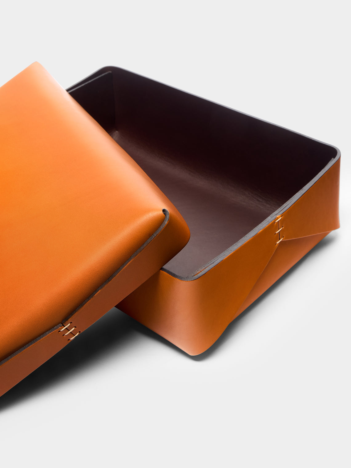 Oscar Maschera - Leather Large Rectangular Box with Lid -  - ABASK