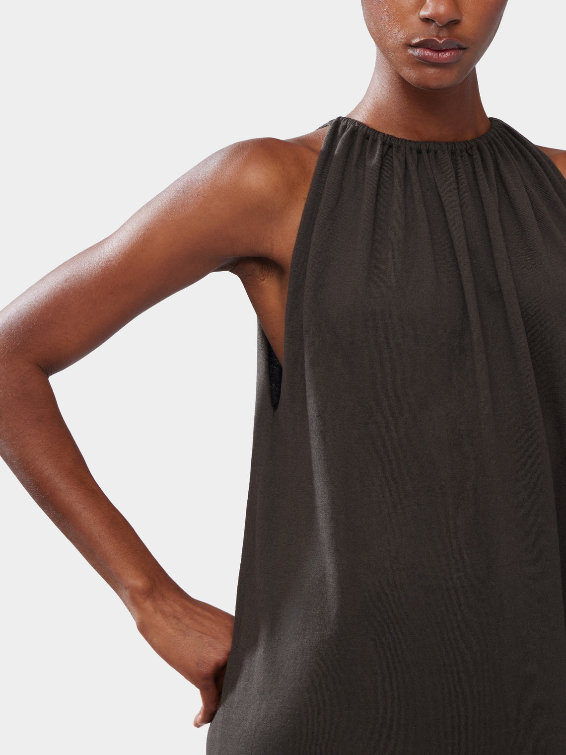 Women's Drape Cotton and Cashmere Long Dress