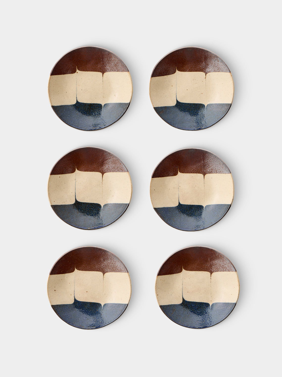 Makidani-gama - No. 1 Nerikomi Ceramic Plates – 7in/18cm (Set of 6) - Multiple - ABASK