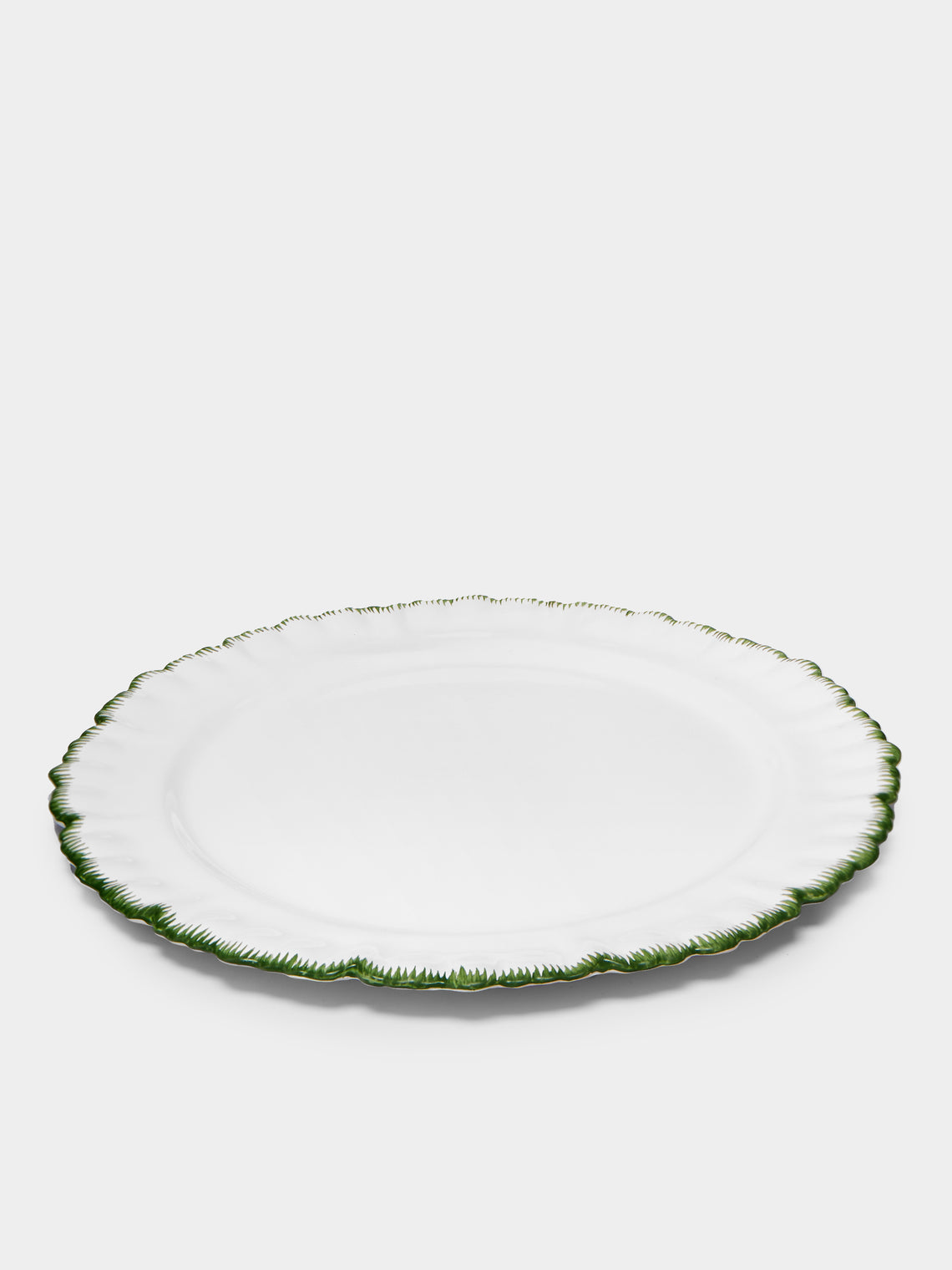 Atelier Soleil - Combed Edge Hand-Painted Ceramic Charger Plates (Set of 4) -  - ABASK