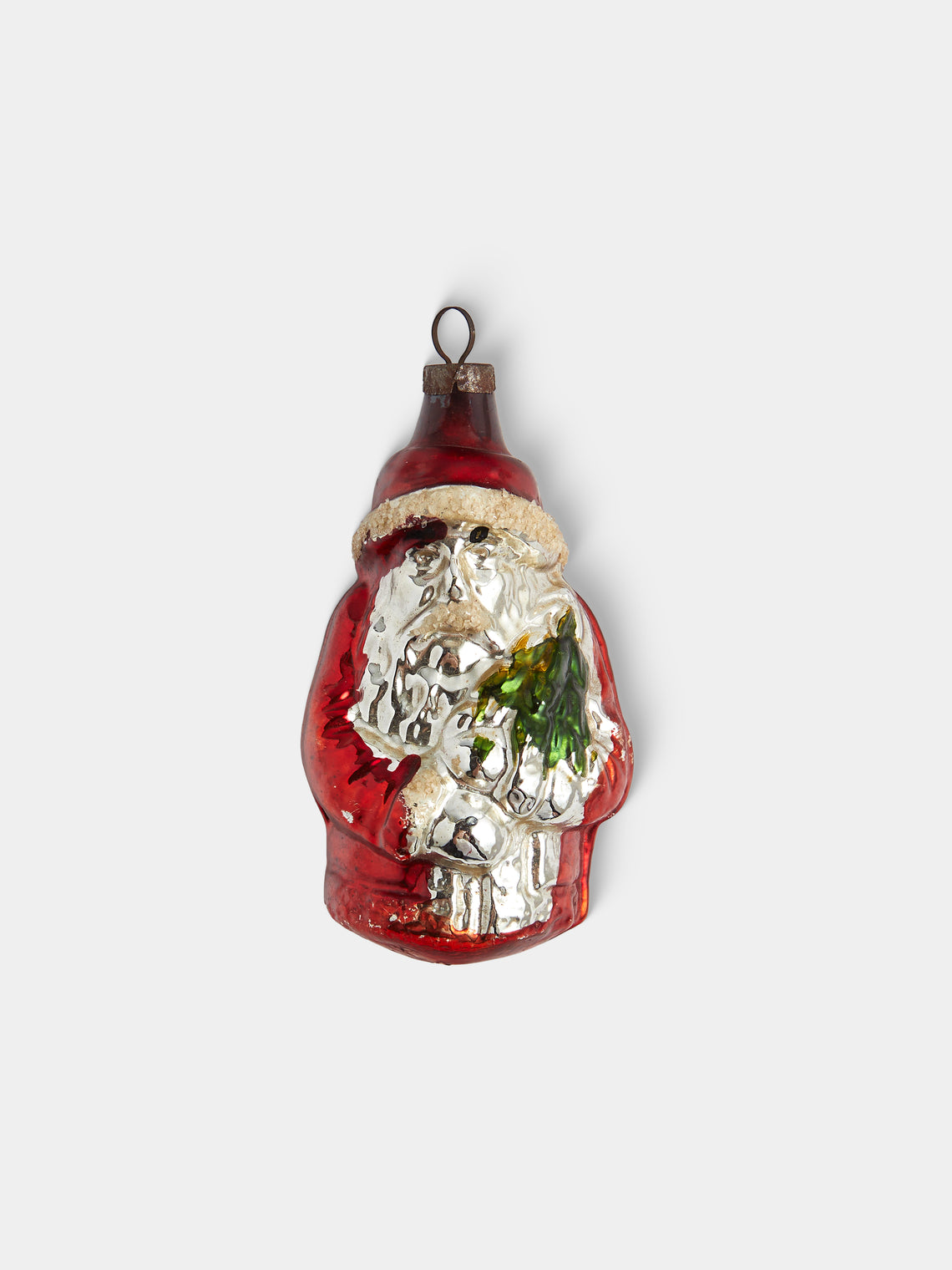 Antique and Vintage - Early-20th-Century Father Christmas Glass Baubles (Set of 6) - Red - ABASK
