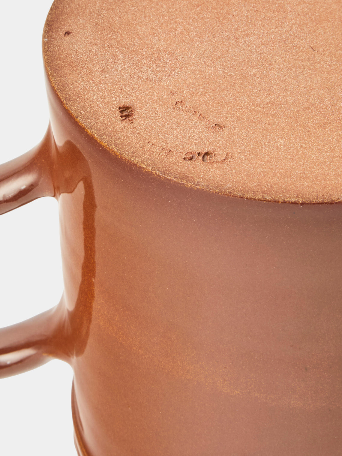 Poterie d’Évires - Flowers Hand-Painted Ceramic Straight-Edge Medium Jug - Light Brown - ABASK
