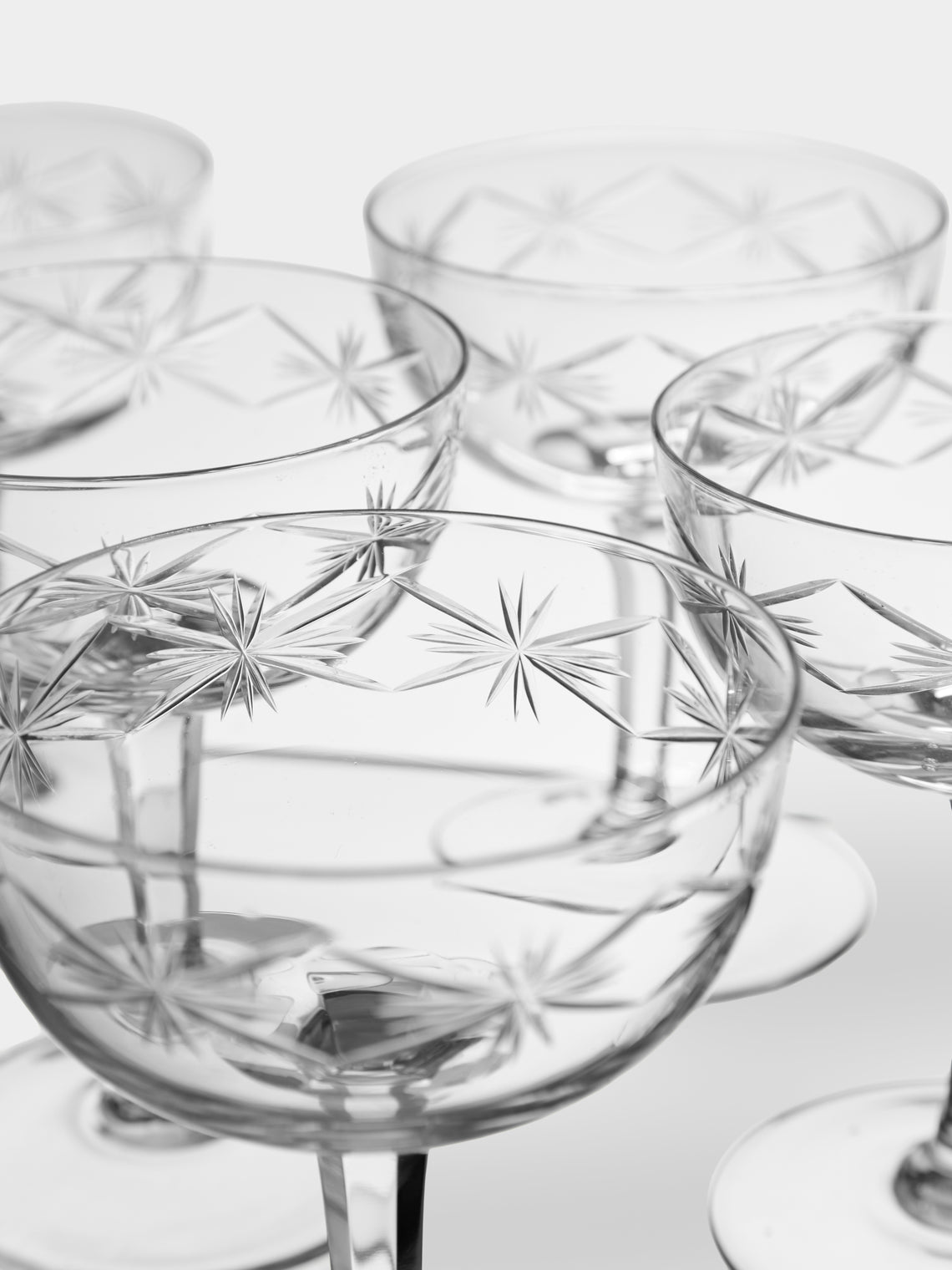 Antique and Vintage - 1940s Crystal Champagne Coupes (Set of 16) - Clear - ABASK