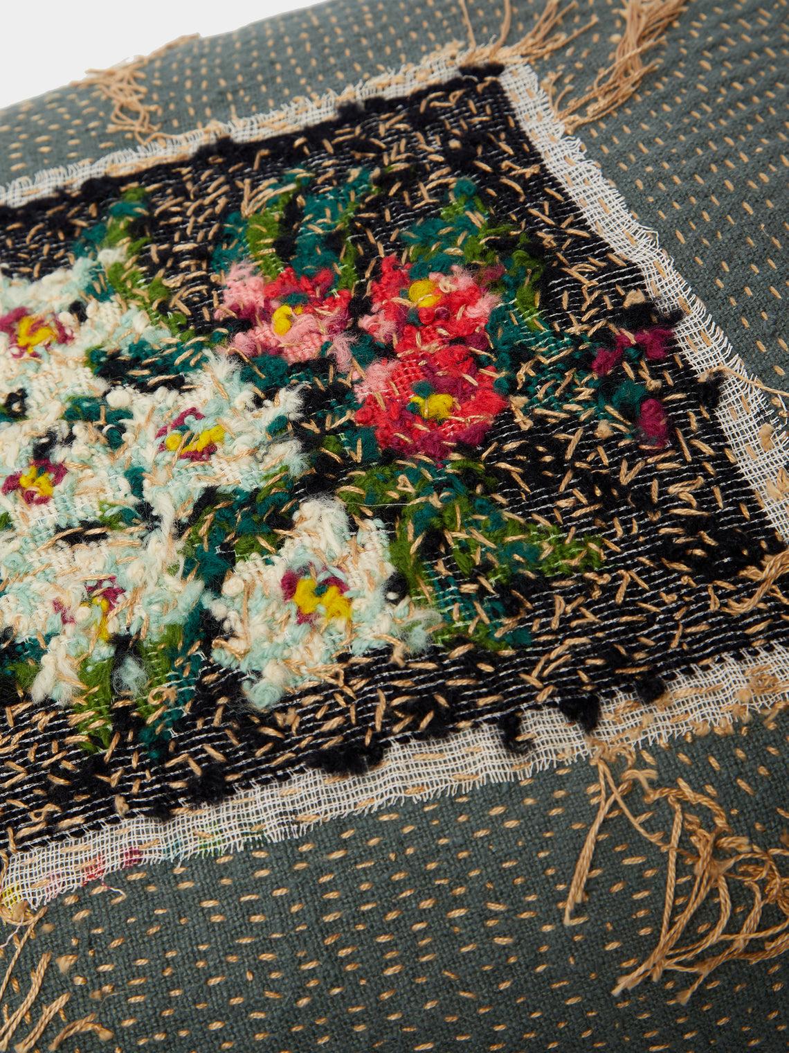 By Walid - 19th-Century Needlepoint Wool Cushion -  - ABASK