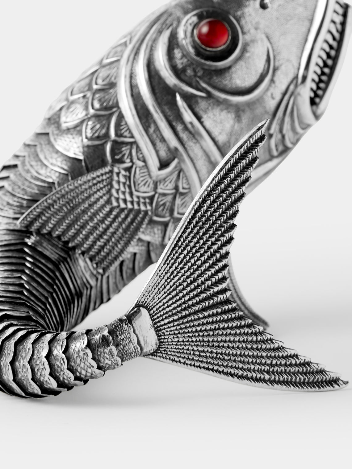 Antique and Vintage - 1960s Sterling Silver Articulating Fish - Silver - ABASK
