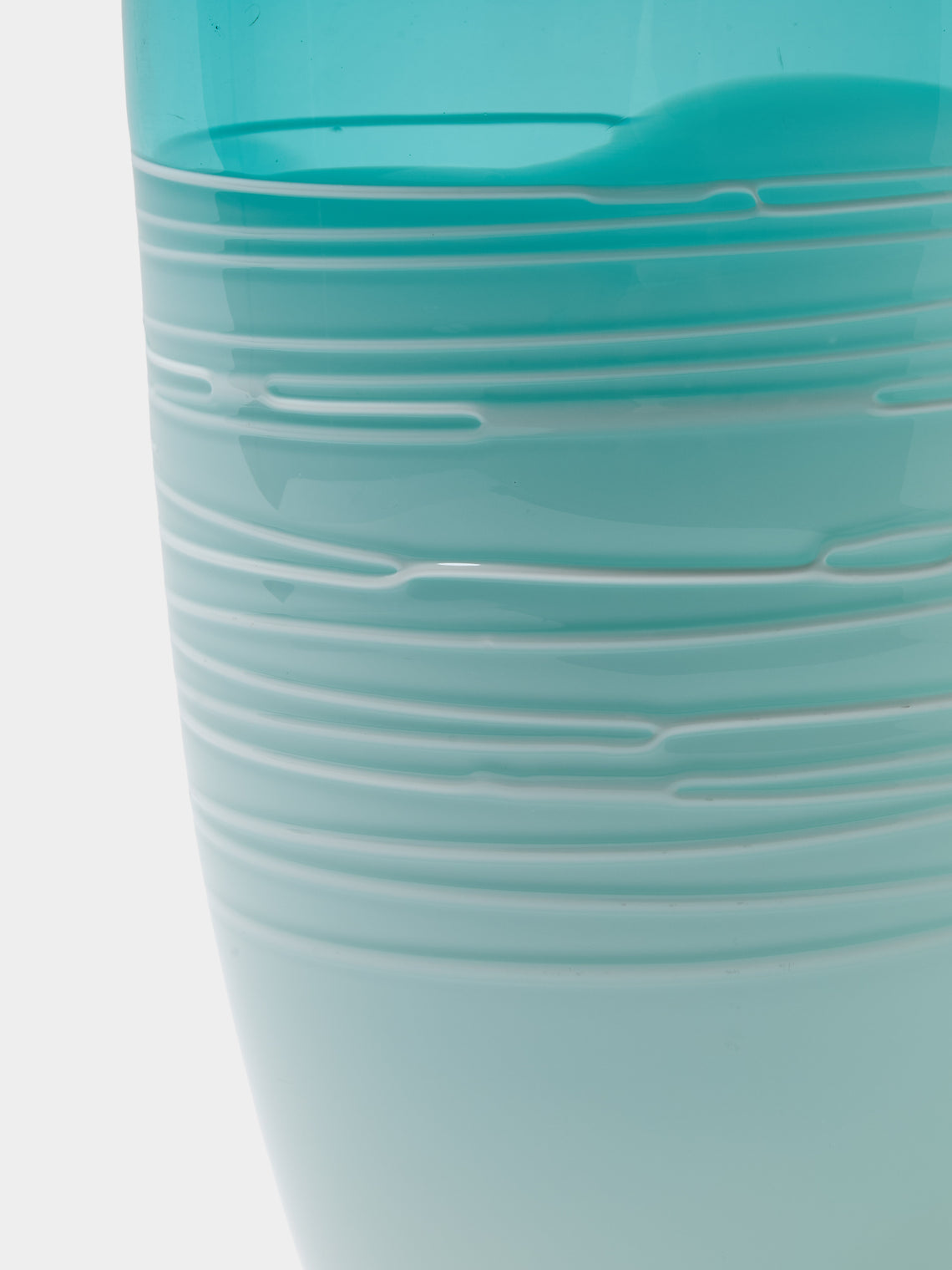 Antique and Vintage - 1970s Murano Glass Vase (12in/31cm) - Light blue - ABASK
