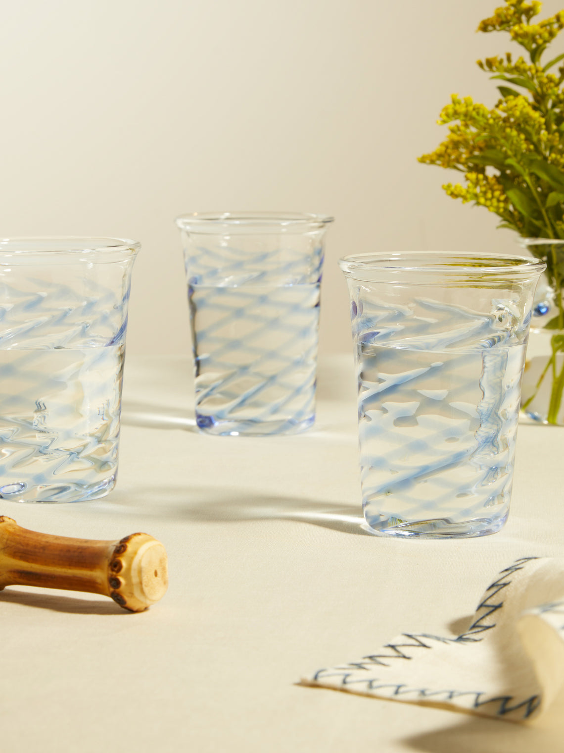 Anut - Swirl Hand-Blown Glass Tumblers (Set of 6) -  - ABASK