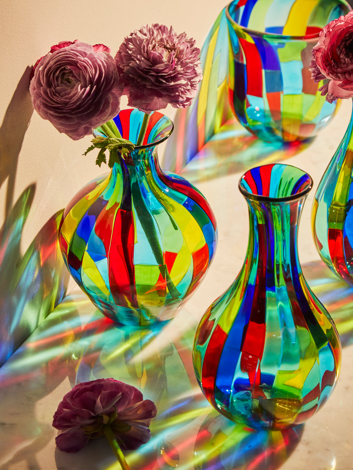 F&M Ballarin - Acquamarina Hand-Blown Murano Glass Bud Vases (Set of 4) -  - ABASK