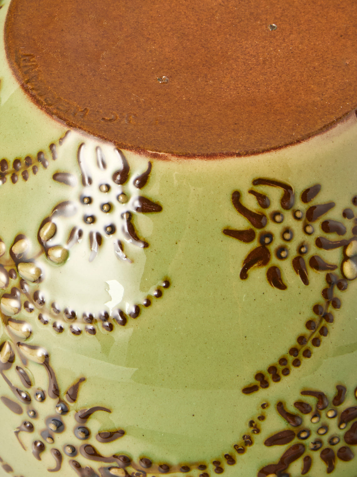 Poterie d’Évires - Flowers Hand-Painted Ceramic Vase (6.5in/17cm) - Green - ABASK