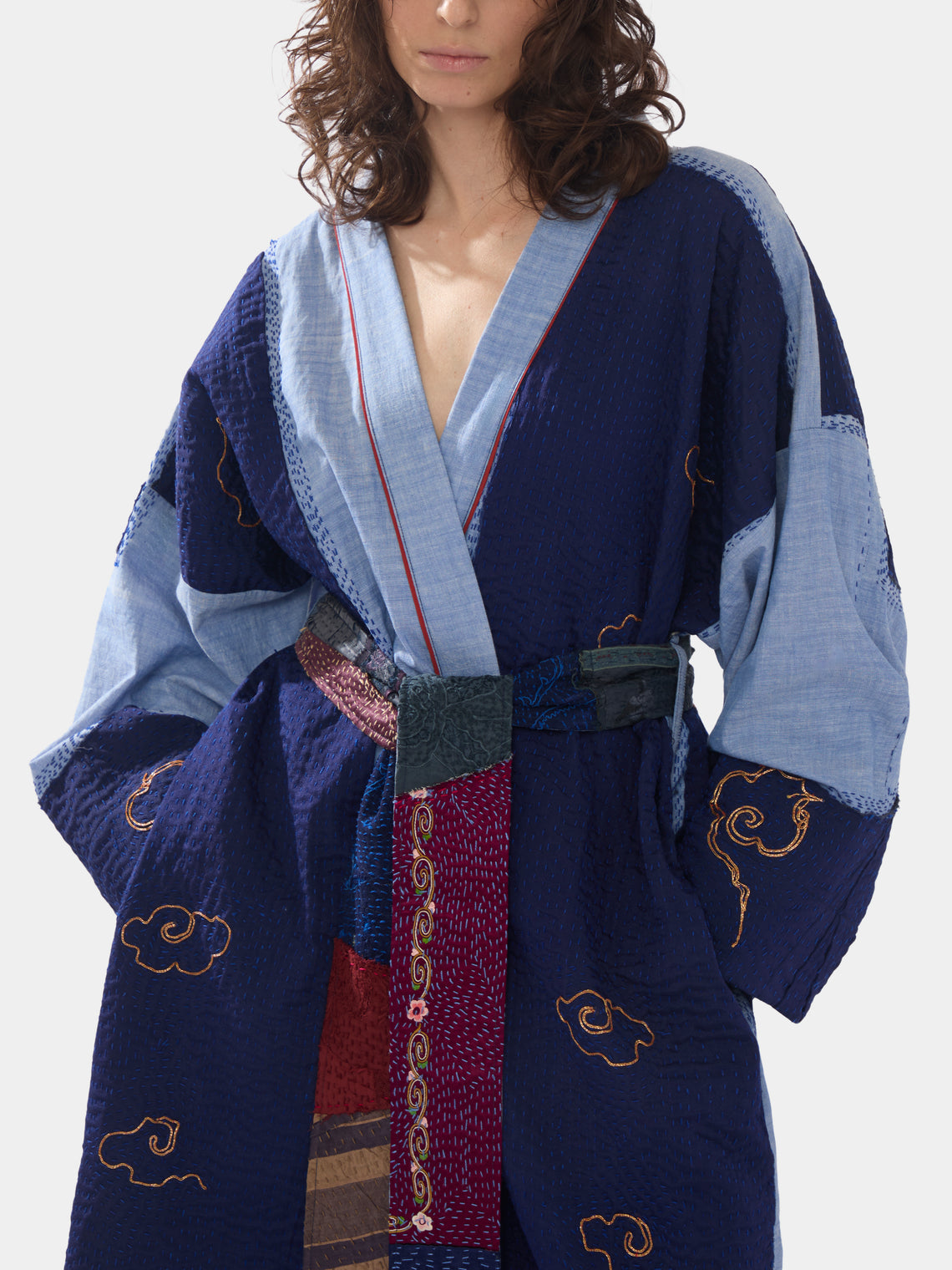 Women's 1920s Chinese Embroidered Silk Robe | One Size