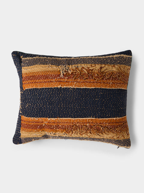 By Walid - 18th-Century French Aubusson Tapestry Wool and Damask Cushion (17.5in/45cm) - Multiple - ABASK - 