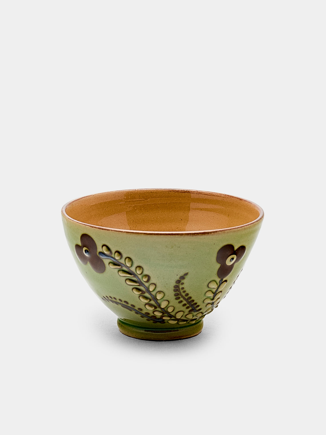 Poterie d’Évires - Flowers Hand-Painted Ceramic Petit Bowls (Set of 6) - Green - ABASK