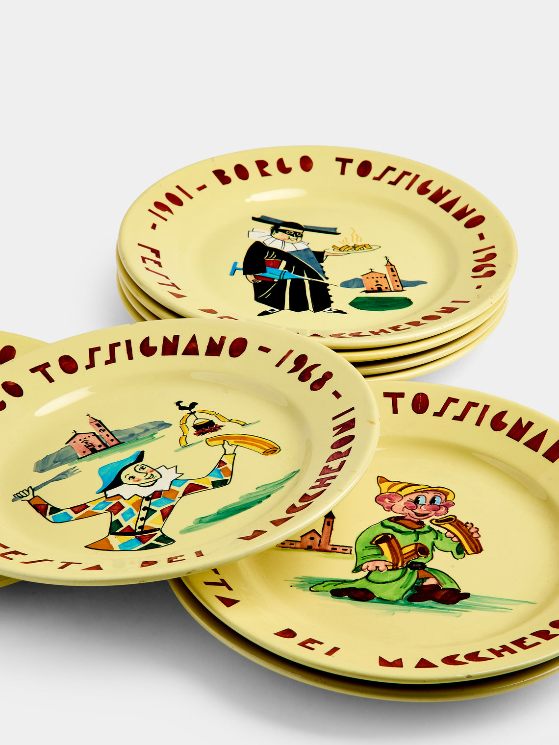 Antique and Vintage - Mid-Century Ceramic Plates (Set of 8) - Multiple - ABASK