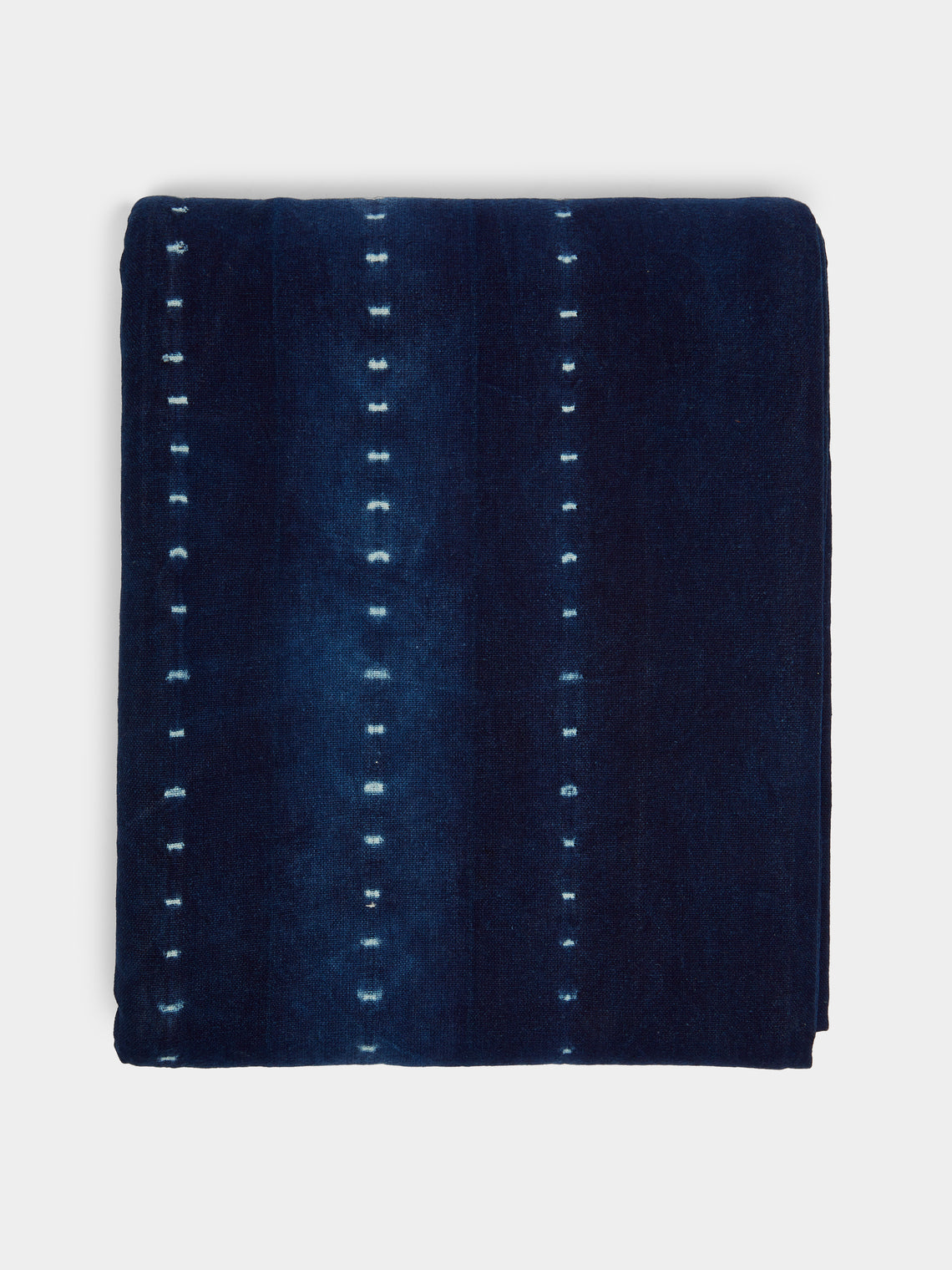 Tensira - Indigo Hand-Dyed Cotton Rectangular Tablecloth -  - ABASK - 