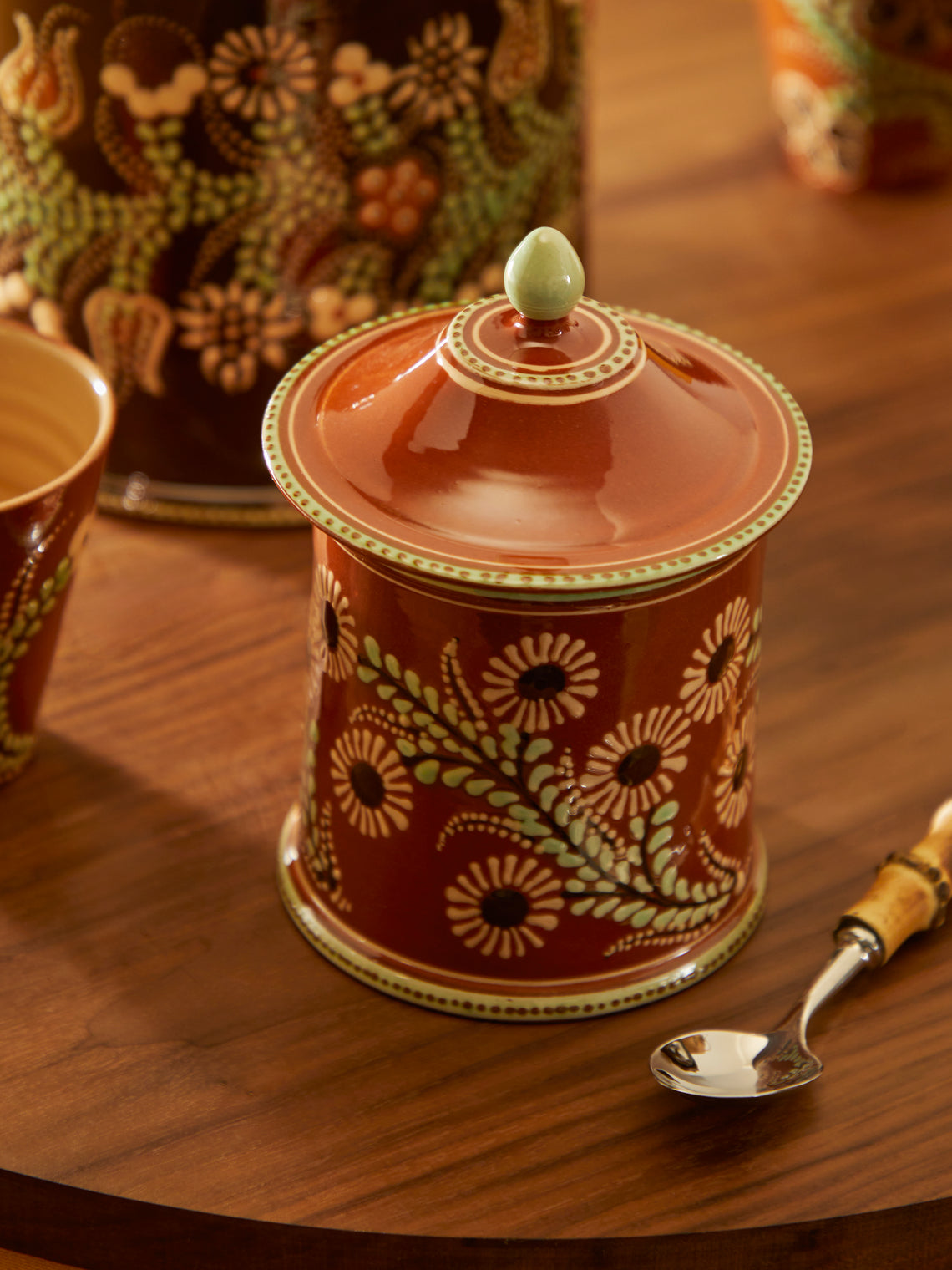 Poterie d’Évires - Flowers Hand-Painted Ceramic Small Jar -  - ABASK