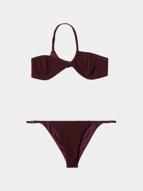 Sara Cristina - Narcissus One-Shoulder Bikini | Size: L - Burgundy - ABASK - 