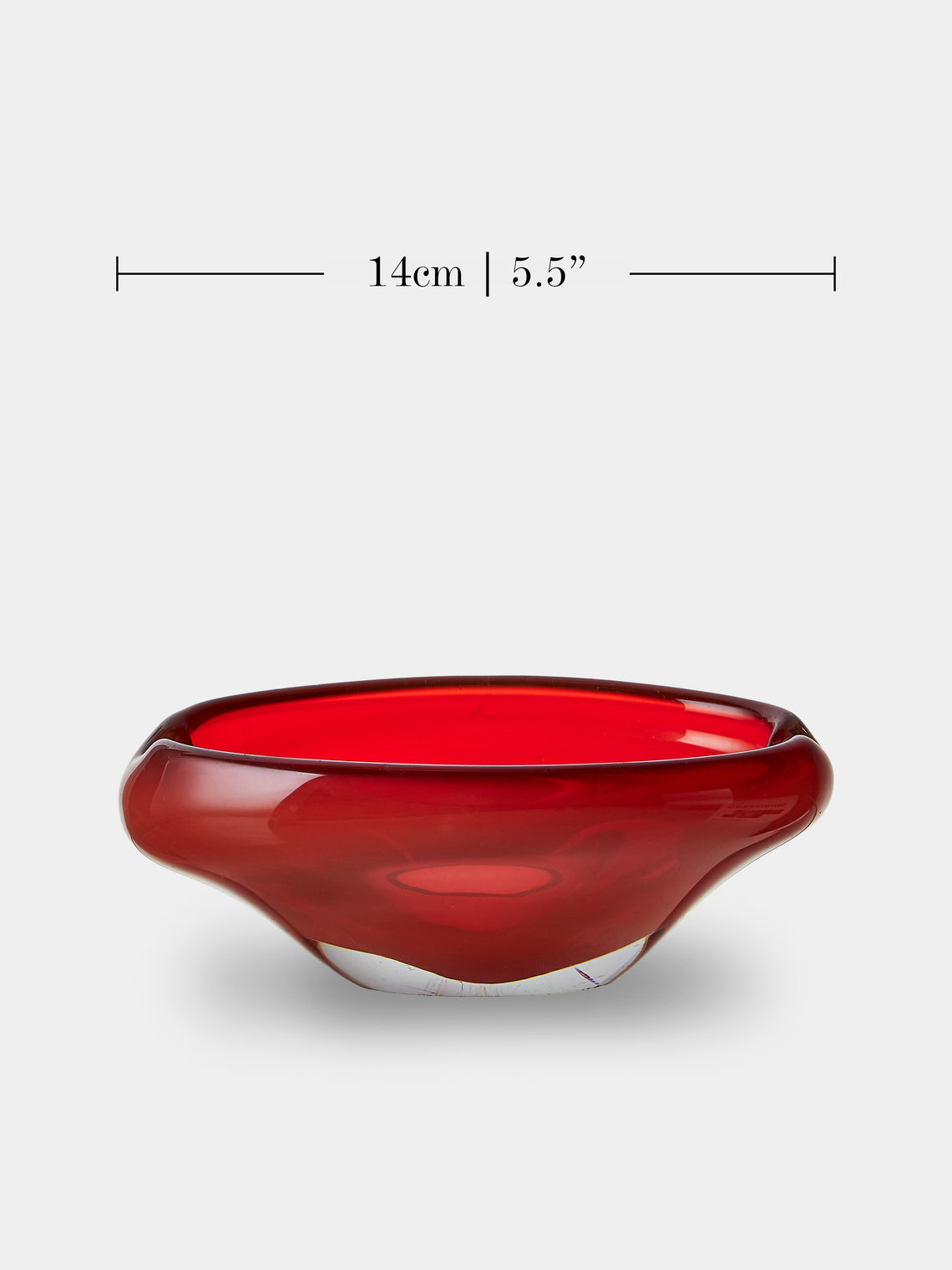 Antique and Vintage - Mid-Century Glass Ashtray - Red - ABASK