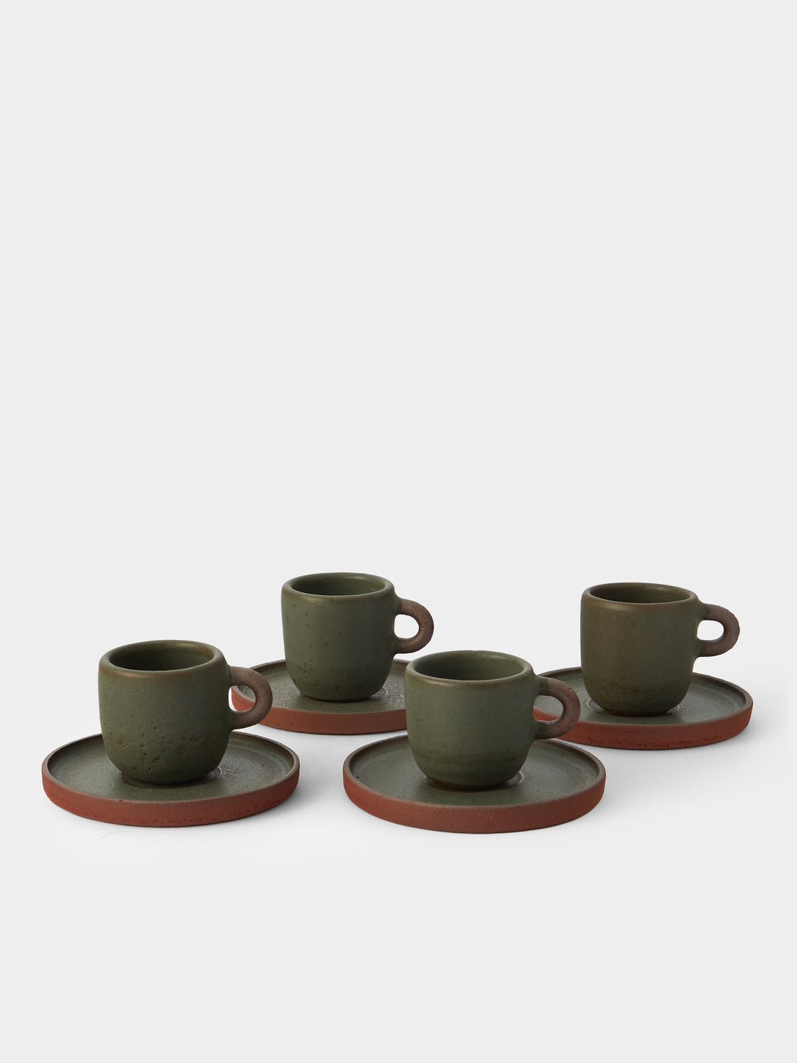 Andrea Tsang - Terra Stoneware Espresso Cups and Saucers (Set 4) -  - ABASK